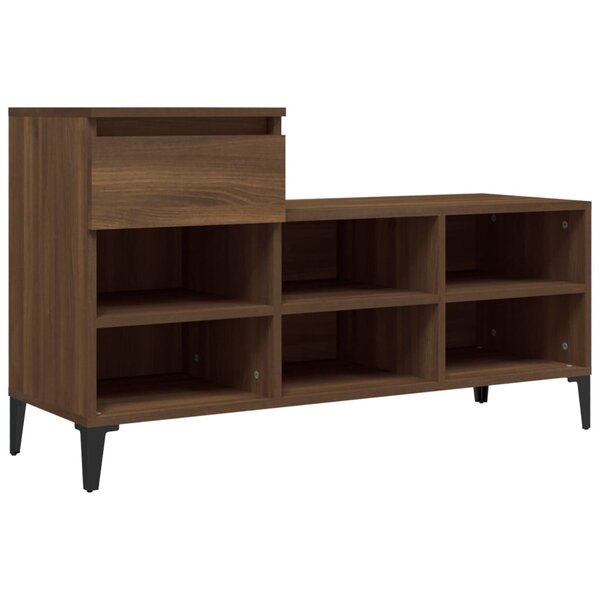vidaXL Armoire à chaussures Chêne marron 102x36x60cm Bois d'ingénierie