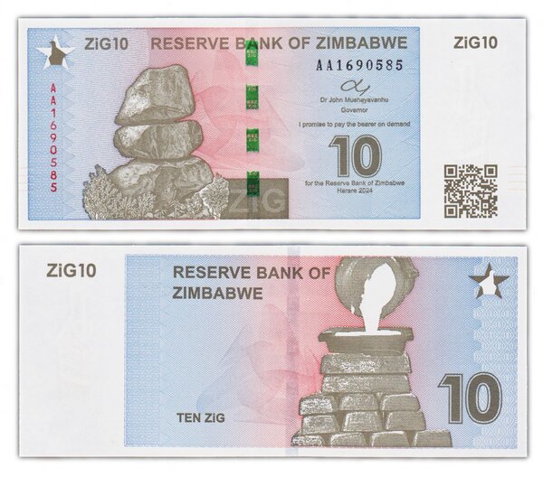 Billet de Collection 10 zig 2024 Zimbabwe - neuf - P110