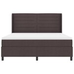 Lit à ressorts vidaXL avec matelas et LED Marron foncé 180x200 cm Tissu