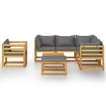 Salon de jardin meuble d'extérieur ensemble de mobilier 8 pièces avec coussin bois d'acacia solide 02_0017456