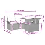 vidaXL Ensemble de canapés de jardin 5 pièces avec coussins Noir Poly Rattan