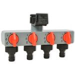vidaXL Minuterie automatique d'irrigation avec 4 stations 3 V