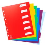 Intercalaires Polypropylène Opaque Semi Rigide 6 Positions - A4 Maxi - Couleurs Assorties - X 25 - Exacompta