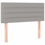 vidaXL Sommier à lattes de lit matelas LED gris clair 120x190 cm tissu