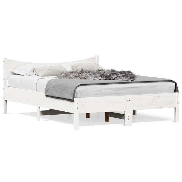 vidaXL Cadre de lit sans matelas blanc 140x200 cm bois de pin massif