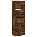 vidaXL Armoire à chaussures 4 tiroirs rabattables chêne fumé