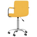 vidaXL Chaise pivotante de bureau Jaune moutarde Tissu