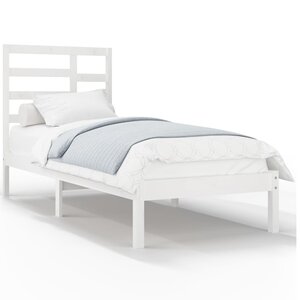 vidaXL Cadre de lit sans matelas blanc bois massif 75x190 cm