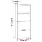 vidaXL Armoire à chaussures et miroir 4 niveaux gris béton 63x17x134cm