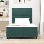 Cadre de lit vidaXL Vert foncé 120x190 cm en Velours