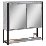 vidaXL Armoire à miroir de salle de bain sonoma gris bois d’ingénierie