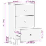 vidaXL Armoire latérale marron et noir 40x33 5x75 cm bois de manguier