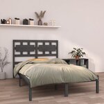 vidaXL Cadre de lit sans matelas gris 150x200 cm bois massif