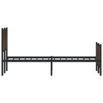 vidaXL Cadre de lit en métal sans matelas chêne marron 150x200 cm