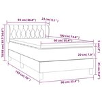 vidaXL Sommier à lattes de lit et matelas Crème 90x190 cm Tissu