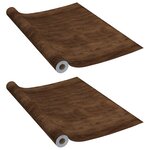 vidaXL Films autoadhésifs pour meubles 2 Pièces Chêne foncé 500x90 cm PVC