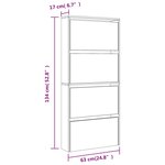 vidaXL Armoire à chaussures miroir 4 niveaux sonoma gris 63x17x134 cm