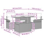 vidaXL Canapé de Jardin de 5 pièces avec Coussins Gris en Poly Rattan