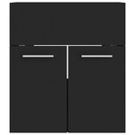 vidaXL Armoire d'évier avec lavabo intégré Noir Aggloméré