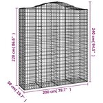 vidaXL Paniers à gabions arqués 12 Pièces 200x50x220/240 cm Fer galvanisé