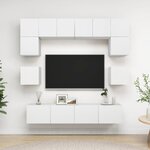 vidaXL Ensemble de meubles TV 8 Pièces Blanc Bois d'ingénierie