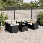 vidaXL Salon de jardin 8 Pièces avec coussins noir résine tressée