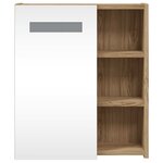vidaXL Armoire de salle de bain à miroir avec LED chêne 45x13x52 cm