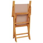 vidaXL Ensemble à manger de jardin 7 Pièces taupe tissu et bois massif