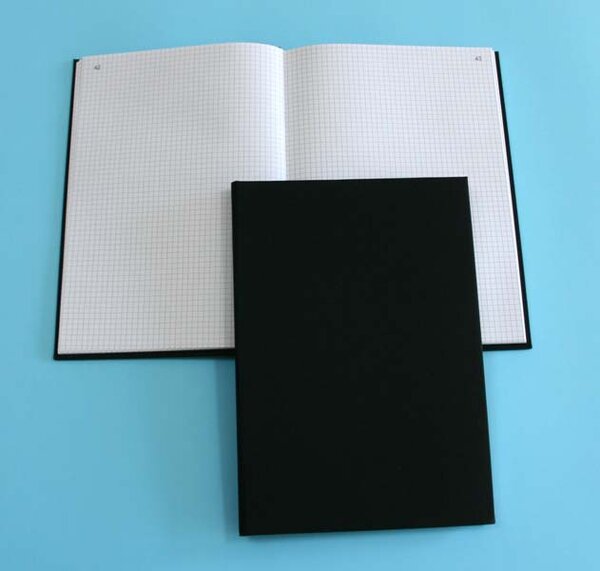 Registre toilé Std 200p quadrillé folioté 31x21 - Noir ELVE
