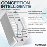 ACROPAQ Boite Cache Cable 8-en-1 - Range Cable avec Multiprise - 5 Prises  3 USB A  Câble 2M - Boîtier de Rangement Prise Electrique