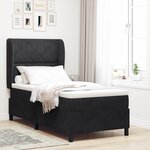 Lit Box Spring vidaXL avec Matelas Noir 90x190 cm Velours