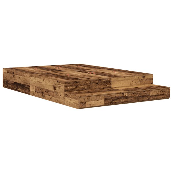 vidaXL Cadre de lit vieux bois 140x200 cm