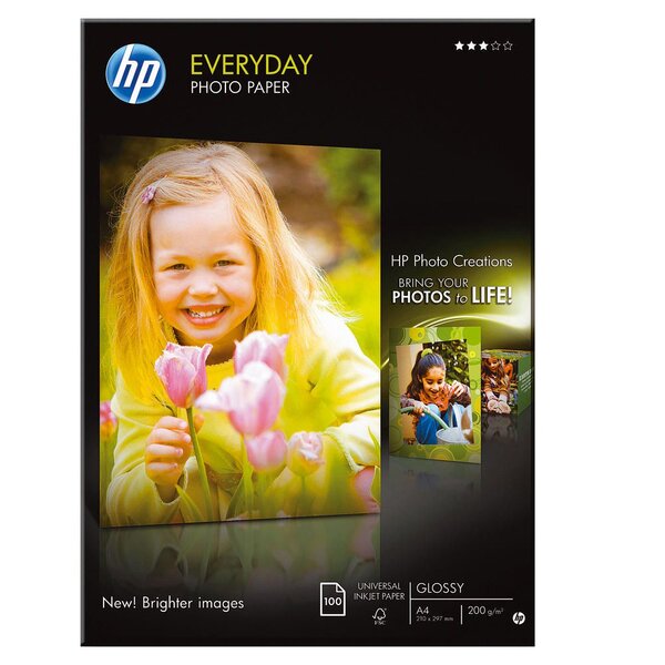 Papier photo brillant a4 blanc 200g everyday pour jet d'encre - boîte de 100 feuilles (paquet 100 feuilles)