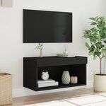 vidaXL Meuble TV avec lumières LED noir 60x30x30 cm