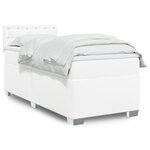 vidaXL Sommier à lattes de lit avec matelas Blanc 90x190 cm Similicuir