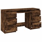 vidaXL Bureau Chêne fumé 140x50x77 cm Bois d'ingénierie
