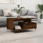 vidaXL Table basse Chêne marron 90x49x45 cm Bois d'ingénierie