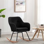 vidaXL Chaise à bascule Noir Tissu