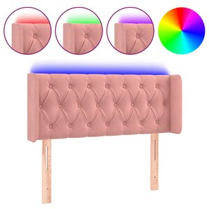 vidaXL Tête de lit à LED Rose 93x16x78/88 cm Velours