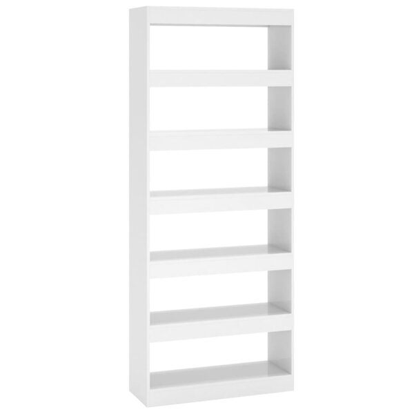 vidaXL Bibliothèque/Séparateur de pièce Blanc brillant 80x30x198 cm