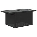 vidaXL Salon de jardin avec coussins 2Pièces noir résine tressée et verre