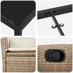 vidaXL Set de jardin de 5 pièces avec coussins Beige Poly Rattan