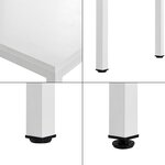 Bureau réglable d'ordinateur poste de travail table 120cm blanc 03_0001158