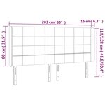 vidaXL Tête de lit à LED Marron foncé 203x16x118/128 cm Tissu