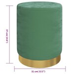 vidaXL Tabouret de rangement rond Bleu clair Velours