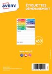 Lot de 60 étiquettes déménagement pièces diverses