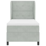 Lit box spring vidaXL avec matelas gris clair 90x190 cm en velours