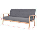 vidaXL Jeu de canapé 2 Pièces Tissu Gris foncé