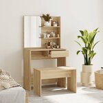 vidaXL Ensemble de coiffeuse Chêne Sonoma 74 5x40x141 cm