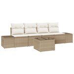 vidaXL Ensemble de canapé de jardin 5 pièces avec coussins Beige Poly Rattan
